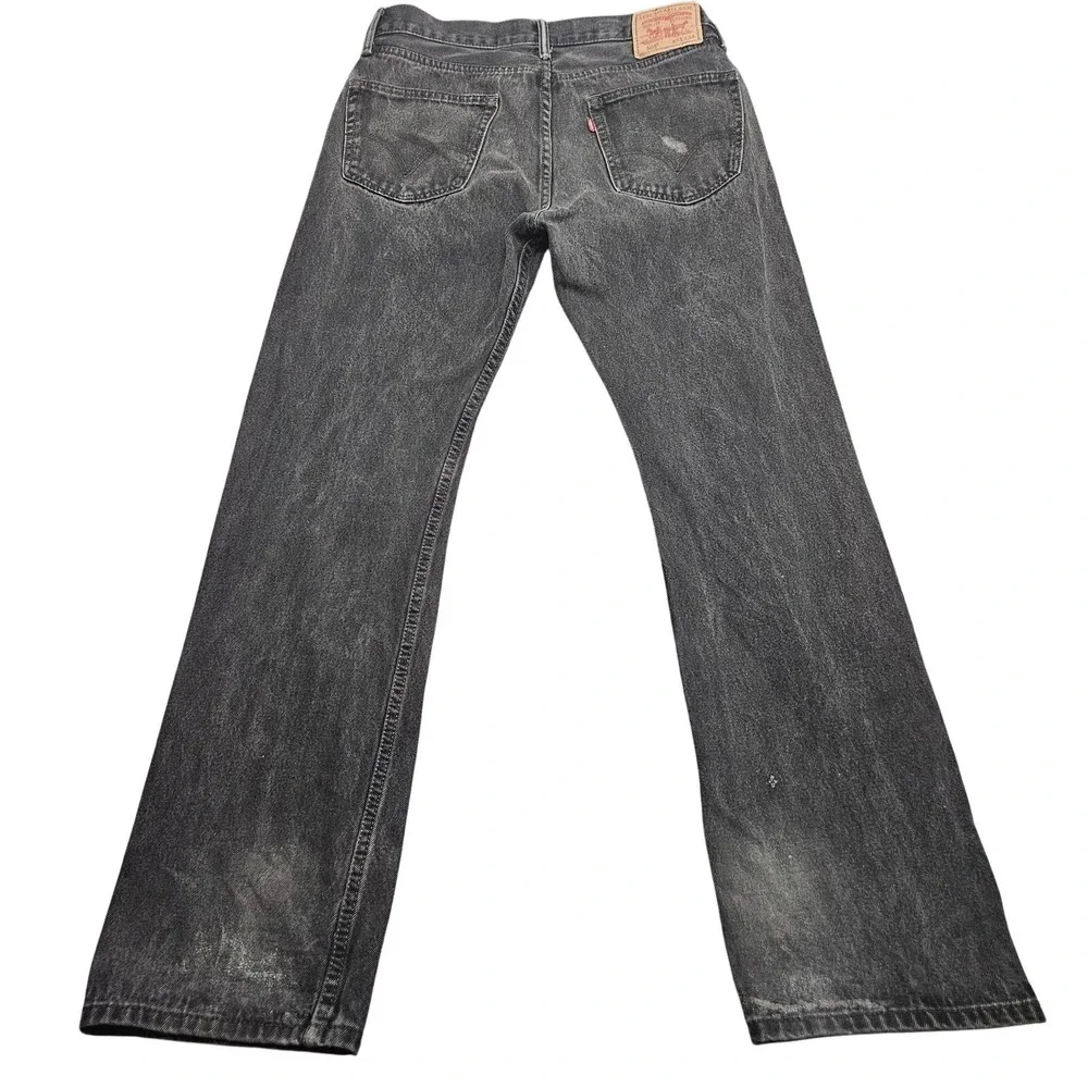 Vintage Levis 505 Jeans Mens 33x34 Black Faded Denim Straight Fit Workwear Y2K